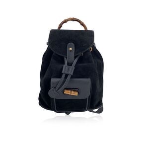 Gucci Vintage Suede Backpack Bamboo